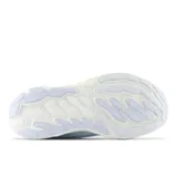 Championes de running New Balance Fresh Foam X Vongo v6, color blanco con detalles en gris y verde flúor.