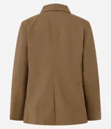 Blazer de sastre estructurado con estampado mini de cuadros, corte recto, cierre cruzado con botones y forro interno.