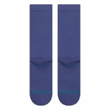 Par de medias de caña media color lila con logo bordado en el tobillo.