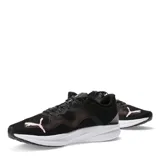 Championes deportivos Puma modelo Redeem Profoam, color negro con detalles en rosado y suela blanca. Presentan diseño de malla transpirable y cierre con cordones.