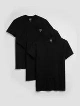 Pack de tres remeras básicas de manga corta y cuello redondo, confeccionadas en algodón, con diseño liso y ajuste estándar.