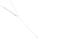 Collar tipo corbatero de plata con dije de circonias.