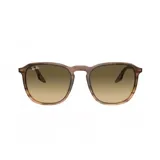 Lentes de sol Ray-Ban con montura de acetato color marrón jaspeado y lentes marrones degradadas.