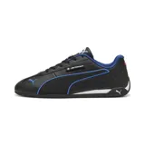 Championes Puma modelo Replicatch de la colección BMW Motorsport, color negro con detalles en azul y blanco. Presentan un diseño aerodinámico con el logo de BMW Motorsport en el lateral y el logo de Puma en la puntera y el talón.