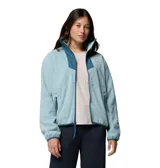 Campera de polar Columbia modelo Sequoia Grove, con cierre frontal completo, cuello alto y bolsillos laterales con cierre. Presenta un diseño en dos tonos de azul, con elástico en puños y dobladillo para mayor ajuste.