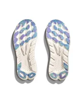 Championes de running Hoka Rincon 3, color celeste con detalles en lila y suela blanca.