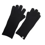 Guantes de tejido de punto en color negro, con diseño clásico y ajuste elástico en la muñeca.