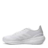 Championes Adidas Run Falcon 3, color blanco con las tres tiras características de la marca en los laterales.