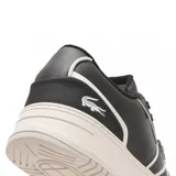 Championes urbanos Lacoste modelo L001 Baseline, color blanco con detalles en negro.
