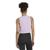 Musculosa deportiva Adidas Train Essentials Boxy Workout Tank Top color lila, de corte holgado y logo estampado en el pecho.
