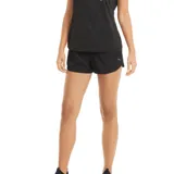 Short deportivo Puma Performance Woven negro, con cintura elástica y logo reflectante en el muslo izquierdo.