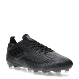 Championes de fútbol Umbro modelo Borel Club Hg/Fg, color negro con diseño de líneas texturizadas y el logo de la marca en el lateral.