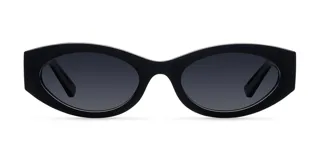 Lentes de sol negros con montura ovalada de acetato y lentes polarizadas alemanas con protección UV400.