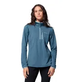 Buzo polar Columbia de mujer con cierre frontal parcial, cuello alto y bolsillo con cierre en el pecho. Confeccionado en tejido técnico con tecnología Omni-Wick que absorbe la humedad y permite un secado rápido.