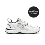 Championes deportivos Hi-Tec Boston Roads Lady, color blanco con detalles en gris y azul marino. Capellada de malla y cuero sintético, entresuela de goma y plantilla con Memory Foam.