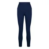 Calza deportiva de tiro alto en color azul marino, con bolsillos laterales integrados y costuras reforzadas.