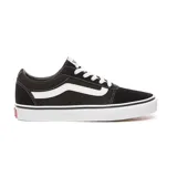 Zapatillas Vans Ward negras con la línea lateral blanca y suela blanca.