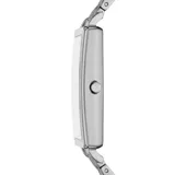 Reloj Skagen modelo Hagen Lille con caja rectangular de acero plateado y pulsera de eslabones.