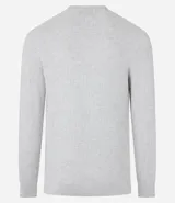 Suéter masculino de cuello redondo y manga larga, confeccionado en tejido de malla con textura de cuadros grid. Presenta un diseño minimalista y versátil, ideal para diversas ocasiones.