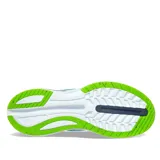 Championes Saucony Endorphin Shift 3, color celeste con detalles en azul, verde y blanco.
