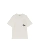 Remera de manga corta color blanco, con cuello redondo y bolsillo frontal en el pecho. Presenta un estampado gráfico de una flor edelweiss con el logo de la marca Autry.