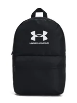 Mochila Under Armour Essntl Lite de color negro, diseñada con tecnología UA Storm resistente al agua. Cuenta con un compartimento principal con cremallera, bolsillo frontal con cierre, bolsillo lateral para botella y asa superior.