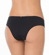 Bombacha de bikini color beige de microfibra, con tiro medio.