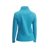 Campera deportiva Under Armour con cierre frontal completo, cuello alto y mangas largas. Presenta un diseño liso en color turquesa con el logo de la marca estampado en el frente.