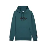 Buzo hoodie Puma Classics Play Paris, color verde azulado, con logo Puma bordado en el frente, bolsillo tipo canguro y puños acanalados.
