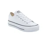 Championes Converse Chuck Taylor All Star Lift, color blanco, con plataforma y detalles en negro.