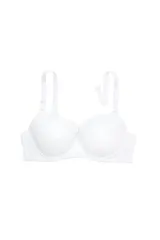 Soutien armado Freya de color blanco, con copas preformadas con aro y detalles de encaje en la parte superior. Cuenta con tirantes elásticos ajustables y cierre posterior con broche.