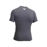 Remera deportiva de compresión Under Armour Heatgear Armour, color blanco, de manga corta y cuello redondo con logo de la marca impreso en el pecho.