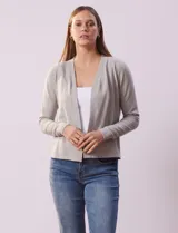 Cardigan tejido color beige, marca Vila Milano.