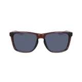 Lentes de sol Nike, con marco rectangular color marrón y lentes grises.