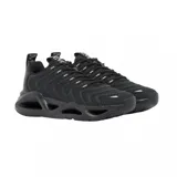 Championes urbanos EA7 Emporio Armani modelo Infinity Neo, color negro con diseño de líneas curvas y logo estampado en el tejido. Presentan una suela técnica con aberturas laterales que proporcionan amortiguación y un estilo moderno.