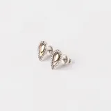 Aros tipo caravana con diseño en forma de gota, combinando plata 925 y oro, rodeados por un engaste de circonias brillantes.