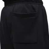 Short Nike Jordan Brooklyn Fleece de color negro, confeccionado en tejido de felpa, con cintura elástica ajustable mediante cordón y el logo Jumpman bordado en contraste en la pierna izquierda.