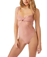 Body color rosa con encaje y malla, con abertura en el busto.
