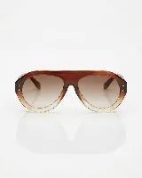 Lentes de sol estilo aviador con armazón grueso de policarbonato negro y cristales degradados con protección UV400.