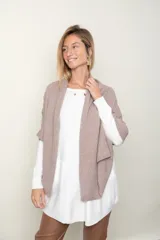 Pashmina color ladrillo de tejido de punto en viscosa y poliamida.