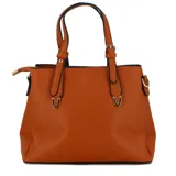 Cartera negra con correa larga y corta, y monedero a juego.