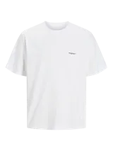 Remera blanca de algodón con cuello redondo y corte holgado. Estampado en la espalda con palmeras y texto "Hyères-les-Palmiers".