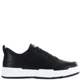 Championes urbanos N+ modelo Foge, color negro con suela de plataforma blanca. Presentan diseño con recortes, cierre mediante cordones y tirador en el talón.