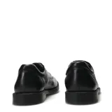 Zapatos de hombre Lombardino informal flex, color negro, confeccionados en cuero con diseño de cordones y suela flexible.