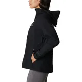 Campera impermeable Columbia con capucha ajustable, cierre frontal con solapa, bolsillos laterales con cremallera y puños ajustables. Cuenta con tecnología Omni-Tech para mayor transpirabilidad y protección contra la lluvia.