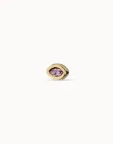 Charm de piercing plateado con forma de ojo, engastado con un cristal Swarovski color azul claro (light sapphire).