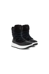 Bota de invierno Ecco Solice color negro, con cordones anchos y tecnología Gore-Tex.