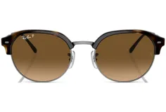 Lentes de sol Ray-Ban modelo RB 4429, con montura superior de acetato color carey y montura inferior metálica plateada. Lentes marrones degradados.