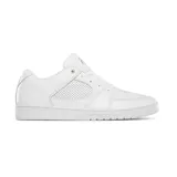 Championes de skate éS Accel Slim, color blanco, con detalles perforados en los laterales y logo dorado en la lengüeta.