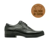 Zapato de vestir de cuero Hanker modelo Barton, color negro, con diseño clásico de cordones y suela con pequeño tacón.